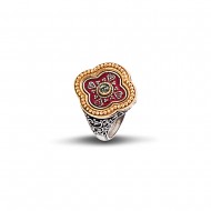 Δαχτυλίδι με κόκκινο σμάλτο και Swarovski πέτρα D287