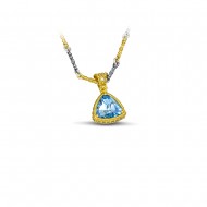 Μενταγιόν με Swarovski πέτρα και τρίχρωμη αλυσίδα M104