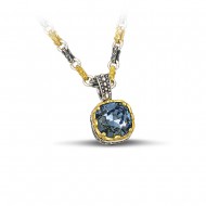 Μενταγιόν με Swarovski πέτρα και τρίχρωμη αλυσίδα M211