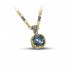 Μενταγιόν με Swarovski πέτρα και τρίχρωμη αλυσίδα M211