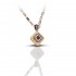 Μενταγιόν με Swarovski Πέτρα και Τρίχρωμη Αλυσίδα Μ245