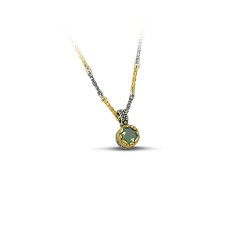 Μενταγιόν με Swarovski πέτρα και τρίχρωμη αλυσίδα M50