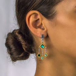 Σκουλαρίκια διπλής όψης με Swarovski πέτρες S103-1