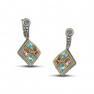 Σκουλαρίκια με πολύχρωμες Swarovski πέτρες S105-1