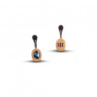 Σκουλαρίκια διπλής όψης με Swarovski και ημιπολύτιμες πέτρες S69