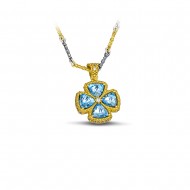 Σταυρός με Swarovski πέτρες και τρίχρωμη αλυσίδα M104-1