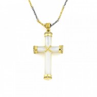 Σταυρός όλος με Mother of Pearl Πέτρα C18
