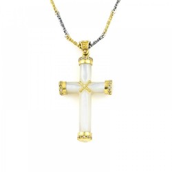 Σταυρός όλος με Mother of Pearl Πέτρα C18