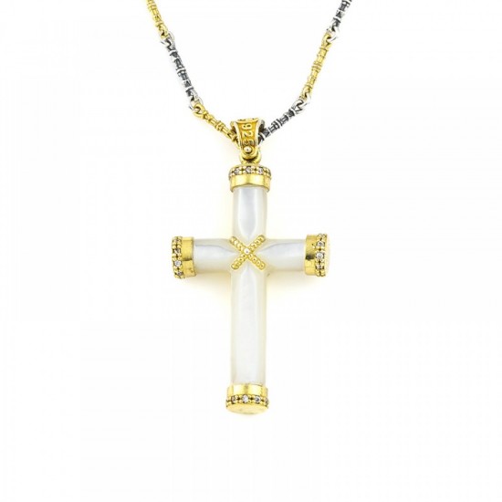 Σταυρός όλος με Mother of Pearl Πέτρα C18 Σταυρός όλος με Mother of Pearl Πέτρα C18