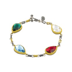 Βραχιόλι διπλής όψης με πολύχρωμες Swarovski πέτρες B131