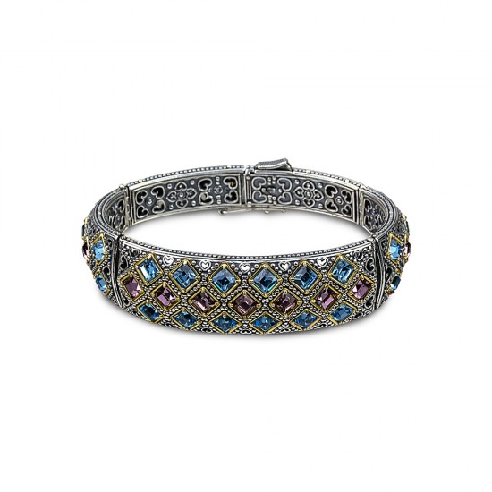 Βραχιόλι με πολύχρωμες Swarovski πέτρες B105 Βραχιόλι με πολύχρωμες Swarovski πέτρες B105
