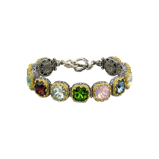 Βραχιόλι με πολύχρωμες Swarovski πέτρες B290 Βραχιόλι με πολύχρωμες Swarovski πέτρες B290