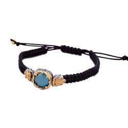 Βραχιόλι μακραμέ με Swarovski πέτρα B435
