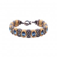 Βραχιόλι διπλής όψης με ημιπολύτιμες και Swarovski πέτρες B69