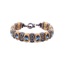 Βραχιόλι διπλής όψης με ημιπολύτιμες και Swarovski πέτρες B69